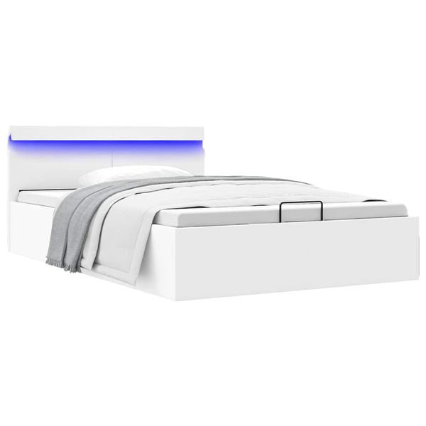 vidaXL Hydraulický posteľný rám+úložný priestor, LED, 120x200 cm
