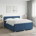 vidaXL Posteľ boxspring s matracom Modrá 200 x 200 cm Látka