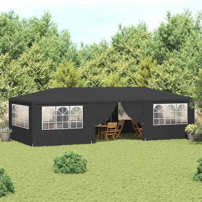 vidaXL Profesionálny párty stan+bočné steny 4x9 m, antracitový 90 g/m²
