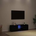 vidaXL TV skrinka s LED svetlami, čierny dub 120x30x36 cm, umelé drevo