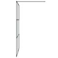 vidaXL Sprchová zástena čierna 140x195 cm polopriehľadné ESG sklo