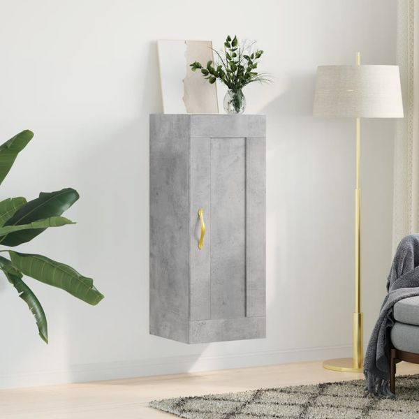 vidaXL Nástenná skrinka betónovo sivá 34,5x34x90 cm kompozitné drevo