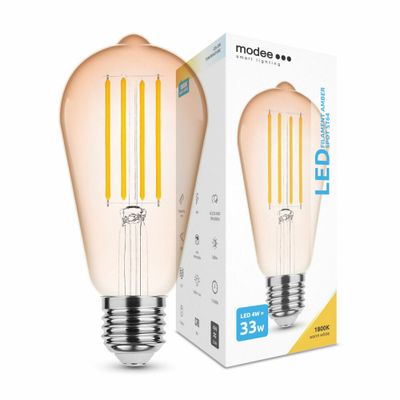 Modee Smart Lighting LED Filament Amber žiarovka E27 4W teplá biela (ML-ST64FA1800K4WE27)