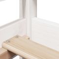 vidaXL Sada postele a lavice so strieškou biela 90x190 cm borovica
