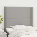 vidaXL Čelo postele so záhybmi bledosivé 93x16x118/128 cm látka