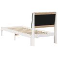 vidaXL Rám postele s čalúneným čelom s čelnou doskou Biela 75 x 190 cm