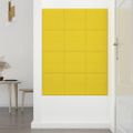 vidaXL Nástenné panely 12 ks bledožlté 30x30 cm látka 1,08 m²
