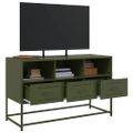 vidaXL TV skrinka olivovozelená 100,5x39x60,5 cm oceľ