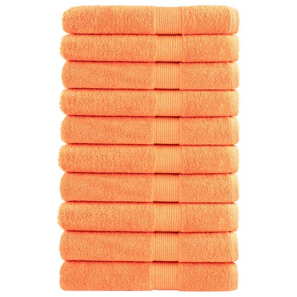 vidaXL Prémiové uteráky SOLUND 10 ks oranžová 100x200cm 600 g/m2