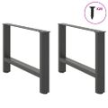 vidaXL Nohy ku konferenčnému stolíku, antracitové, 2 ks, 70 x (42-43) cm, oceľové