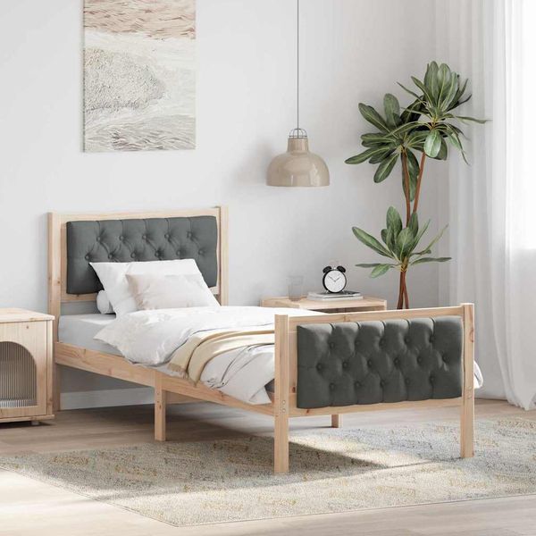 vidaXL Rám postele Tmavo šedá 80 x 200 cm Masívne borovicové drevo