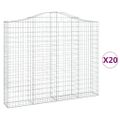 vidaXL Oblúkové gabiónové koše 20ks200x30x160/180cm pozinkované železo