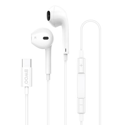 Káblové slúchadlá BWOO HF175 USB-C digitálne rozhranie biele