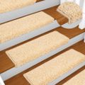vidaXL Schodové rohože 20 ks 65x21x4 cm krémové s obdĺžnikovým okrajom