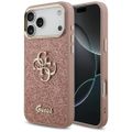 Guess Fixed Glitter Big 4G Metal Frame puzdro na iPhone 17 Pro Max ružová