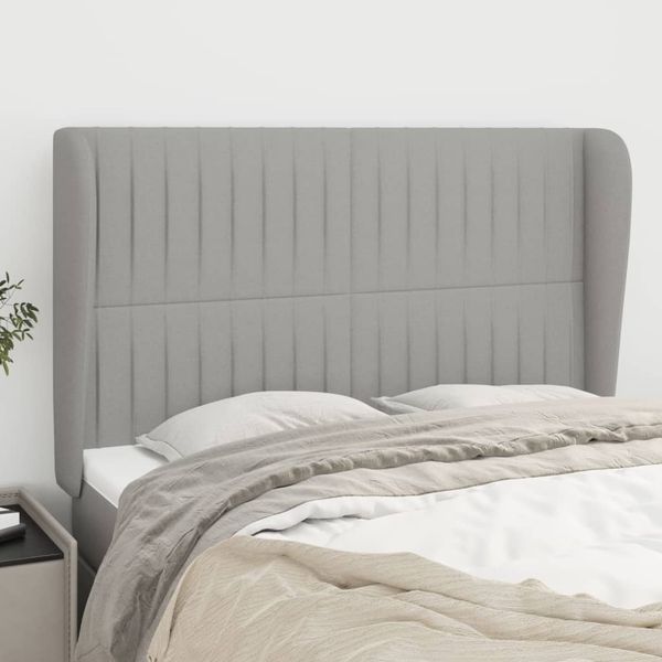vidaXL Čelo postele so záhybmi bledosivé 147x23x118/128 cm látka