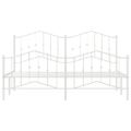 vidaXL Kovový rám postele s predným a zadným čelom biely 183x213 cm