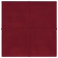 vidaXL Nástenné panely 12 ks vínovočervené 30x30 cm zamat 1,08 m²