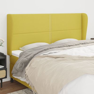 vidaXL Čelo postele so záhybmi zelené 183x23x118/128 cm látka