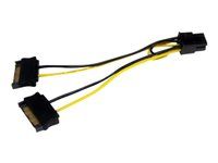 SATA to 6 pin PCIe power - Elektrický kábel - SATA napájanie (M) do 6 pin PCIe power (M) - 15 cm
