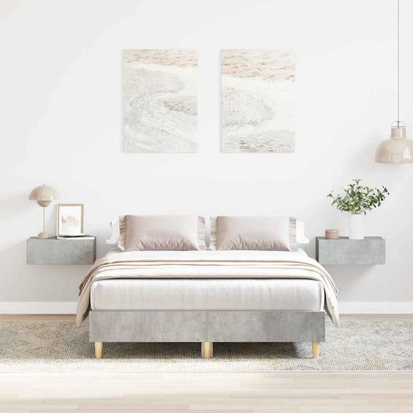 vidaXL Rám postele Betónová šedá 193 x 123 x 25 cm Kompozitné drevo