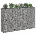 vidaXL Gabiónová vyvýšená posteľ 3 ks 250 x 50 x 150 cm Strieborná