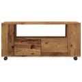 vidaXL TV skrinka kolieska staré drevo 102x34,5x43cm kompozitné drevo