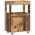 vidaXL Barový vozík Staré drevo 60 x 39.5 x 89 cm Kompozitné drevo
