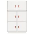 vidaXL Vysoká skrinka biela 67x40x108,5 cm masívna borovica