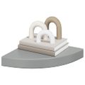 vidaXL Plávajúca rohová polica, lesklá sivá 25x25x3,8 cm, MDF