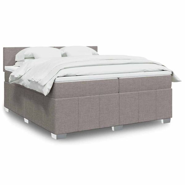 vidaXL Boxspring posteľ s matracom sivohnedý 200x200 cm látka