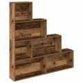 VidaXL knižnica Old Wood 157x24x160 cm Engineered Wood