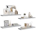 vidaXL Plávajúce nástenné police 4 ks betónovosivé 90x23,5x3,8 cm MDF