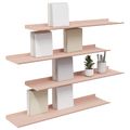 vidaXL Závesná polica Nástenná montáž 4 ks Ružová 80 x 18 x 2,5 cm