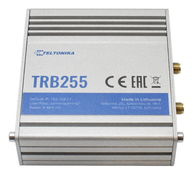Teltonika industrial LTE Cat M1 routr TRB255 Router, 1x LAN, LTE, NB-IoT, EGPRS, dual SIM, GPS, VPN, RutOS