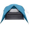 vidaXL Dómový stan pre 4 osoby so strechou Modrá 455 x 252 x 178 cm