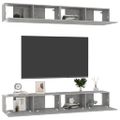 vidaXL TV skrinky 4 ks, betónovo sivé 100x30x30 cm, kompozitné drevo