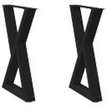 vidaXL Nohy k jedálenskému stolu 2 ks čierne 60 x (72-73,3) cm oceľové