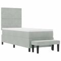 vidaXL Posteľ s pružinovým rámom Svetlosivá 200 x 80 cm Zamat