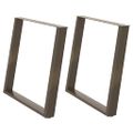 vidaXL Nohy k jedálenskému stolu v tvare U, 2 ks, prírodná oceľ, 90 x (72-73) cm, oceľ