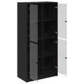 vidaXL Highboard Čierny dub 68 x 37 x 142 cm Kompozitné drevo