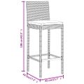 vidaXL 5-dielna záhradná barová súprava s vankúšmi čierna polyratanová