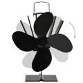 vidaXL Teplom poháňaný ventilátor na krb so 4 lopatkami čierny