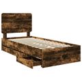 vidaXL Rám postele Dymová dub 100 x 200 cm Inžinierske drevo