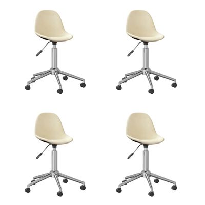 3086054 vidaXL Swivel Dining Chairs 4 pcs Cream Fabric (2x333467)