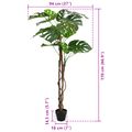 vidaXL Umelá Monstera rastlina Zelená 94 x 18 x 170 cm Látka a drevo