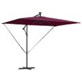 vidaXL Slnečník 294 x 200 x 270 cm Polyester a hliník Bordeaux červená