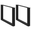 vidaXL Nohy konferenčného stolíka v tvare U, 2 ks, čierne, 70 x (42-43) cm, oceľové