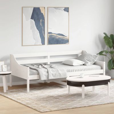 vidaXL Denná posteľ s matracom biela 80x200 cm masívna borovica
