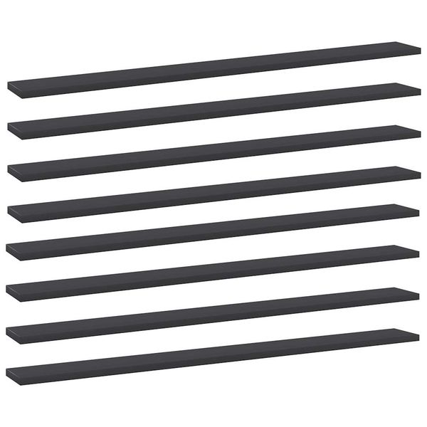 vidaXL Prídavné police 8 ks, sivé 100x10x1,5 cm, drevotrieska